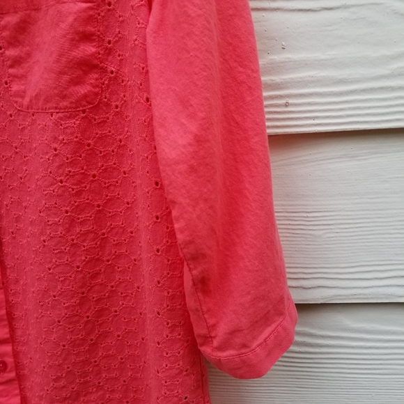 M CORAL eyelet button up tunic top - Picture 6 of 15